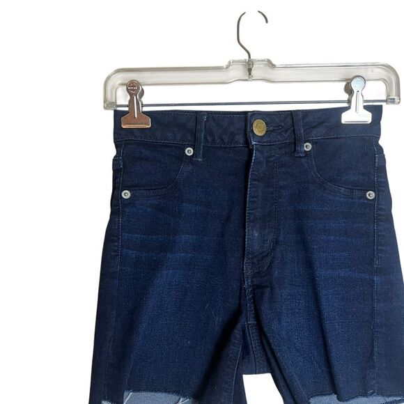 3 for $30! American eagle dark wash distressed shorts - Picture 2 of 7